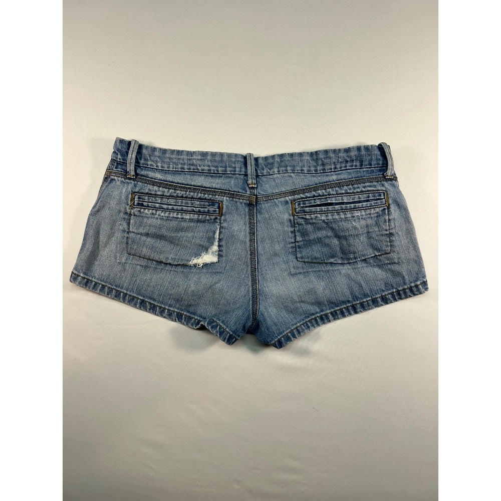 Polo Jeans Co Ralph Lauren Women Wash Low Rise Denim Shorts Blue Distressed - Picture 6 of 6